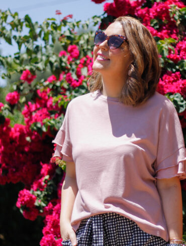 look pantalones cuadros vichy