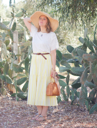 look de verano con falda campesina