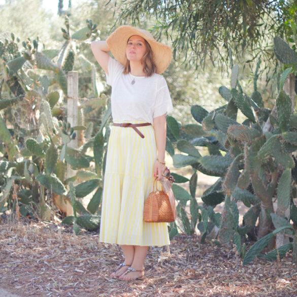 look de verano con falda campesina